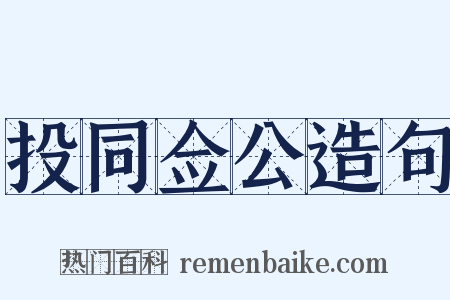 投同佥公造句是什么意思的图片
